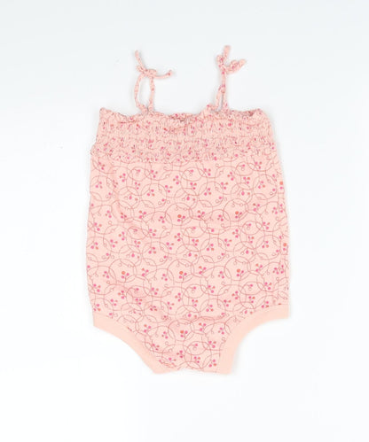 Gap Girls Orange Floral  Romper One-Piece Size 18-24 Months