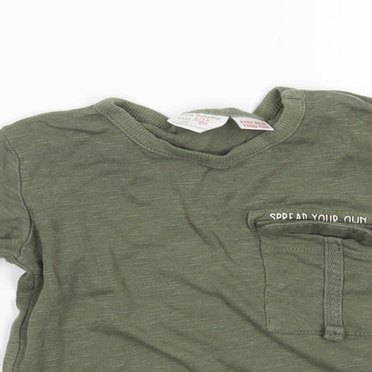 Zara Baby Green   Basic T-Shirt Size 9-12 Months