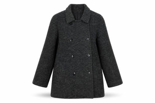 Womens UK Size 12 Berkertex Grey Pea Coat