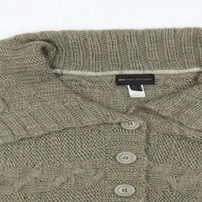 Womens UK Size L mng Green Cardigan Jumper