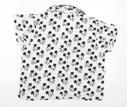 Love to Loun Womens White Animal Print   Pyjama Top Size M  - Minnie Mouse