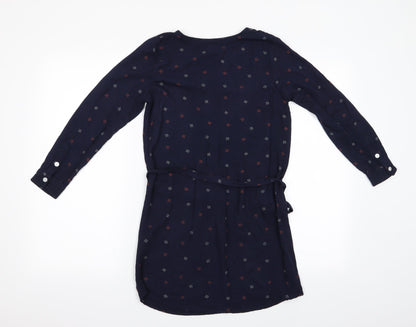 La Redoute  Girls Blue Geometric  Shirt Dress  Size 10 Years