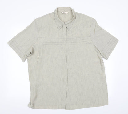 Mens UK Size XL ELVI Beige  Button-Up Short Sleeve Casual Shirt