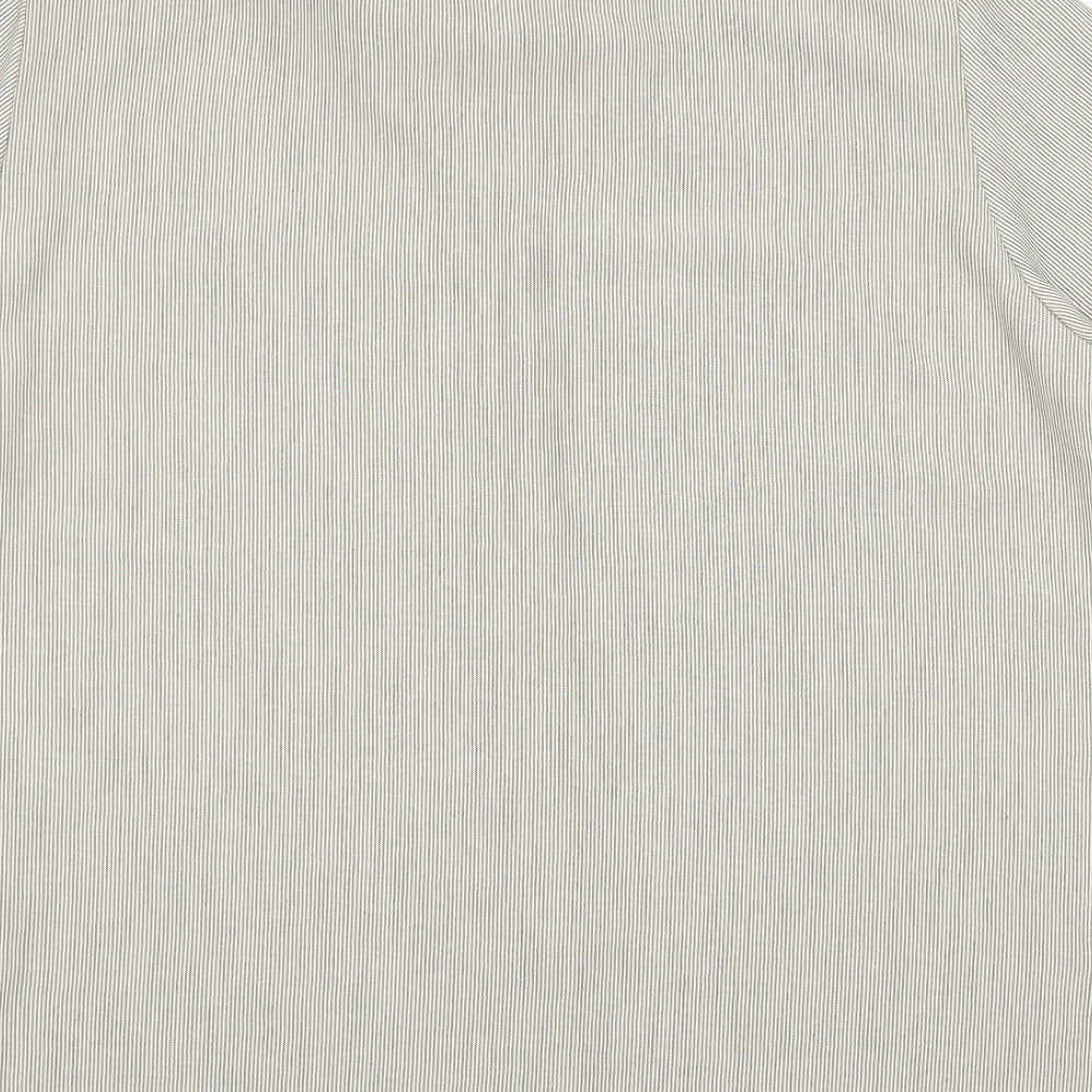 Mens UK Size XL ELVI Beige  Button-Up Short Sleeve Casual Shirt