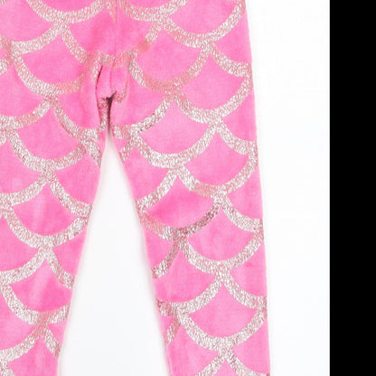 Preworn Girls Pink Geometric   Pyjama Pants Size 7 Years
