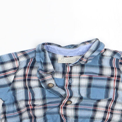 ZY Boys Blue Check  Romper One-Piece