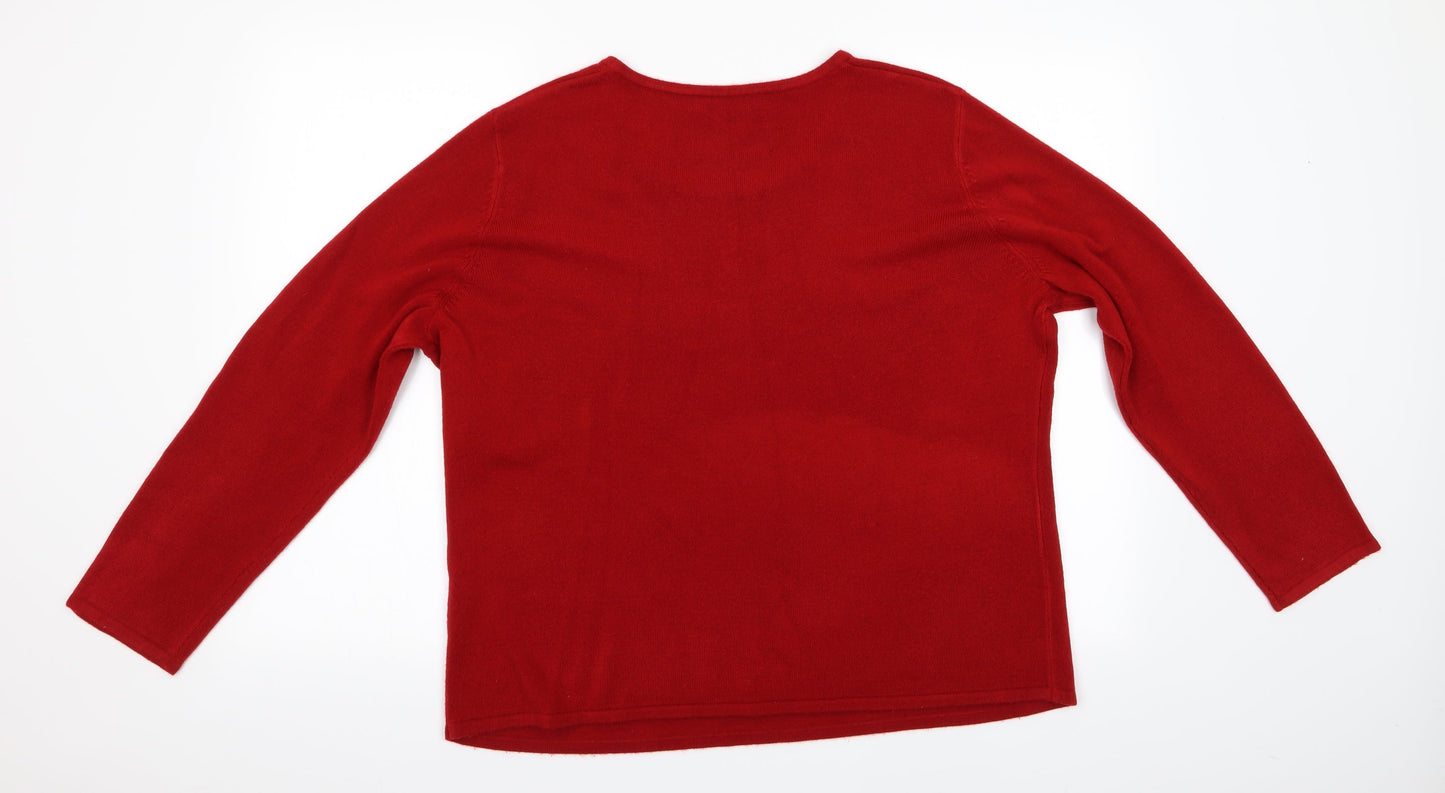 Womens UK Size L Bonmar Red Pullover Jumper