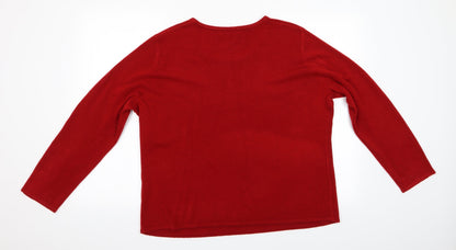Womens UK Size L Bonmar Red Pullover Jumper