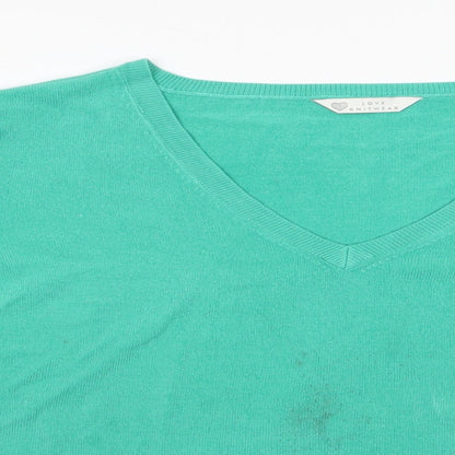 Love Knitwe Womens Green   Pullover Jumper Size 18