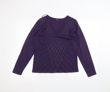 Womens UK Size S BM Purple Pullover Jumper