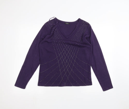 Womens UK Size S BM Purple Pullover Jumper