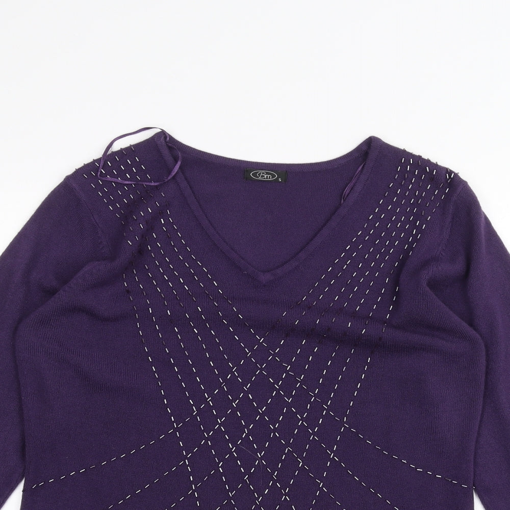 Womens UK Size S BM Purple Pullover Jumper