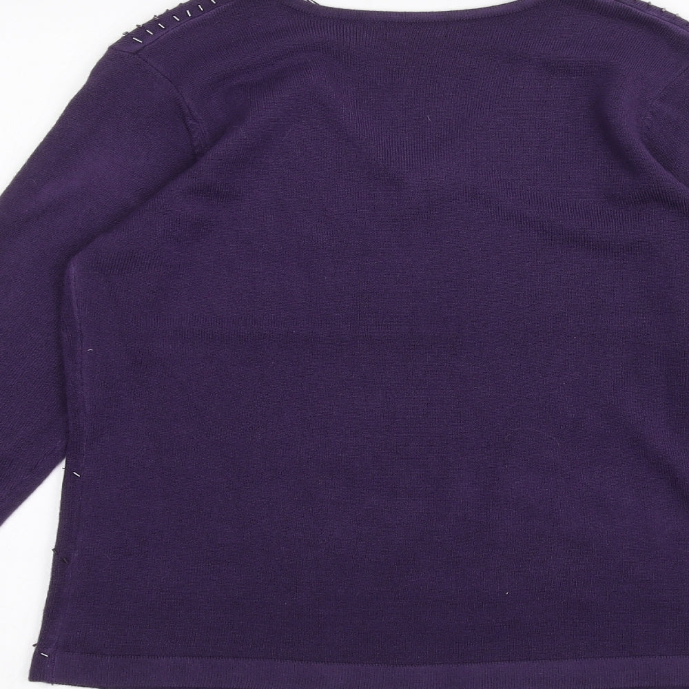 Womens UK Size S BM Purple Pullover Jumper
