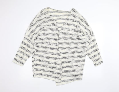 Atmosphere Womens White Striped  Cardigan Jumper Size L