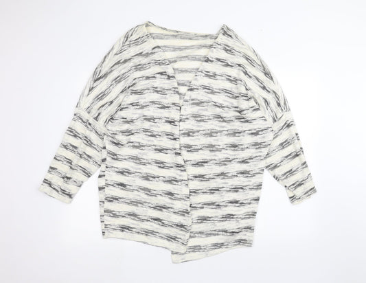 Atmosphere Womens White Striped  Cardigan Jumper Size L