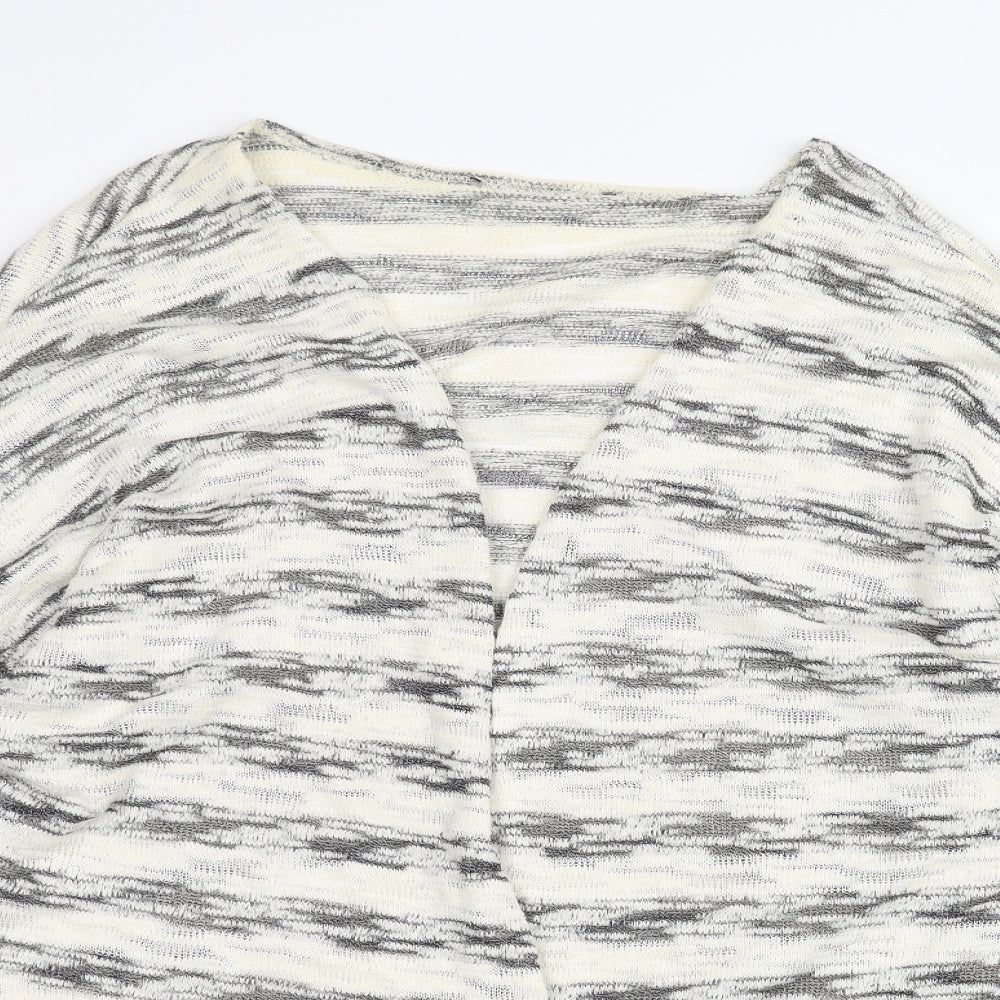 Atmosphere Womens White Striped  Cardigan Jumper Size L