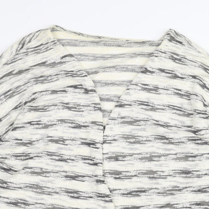 Atmosphere Womens White Striped  Cardigan Jumper Size L
