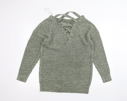 Womens UK Size M PEP&co Green Pullover Jumper