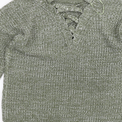 Womens UK Size M PEP&co Green Pullover Jumper