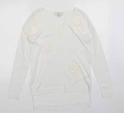 Womens UK Size 8 NEXT White Pullover Jumper