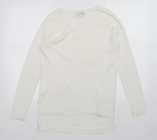 Womens UK Size 8 NEXT White Pullover Jumper
