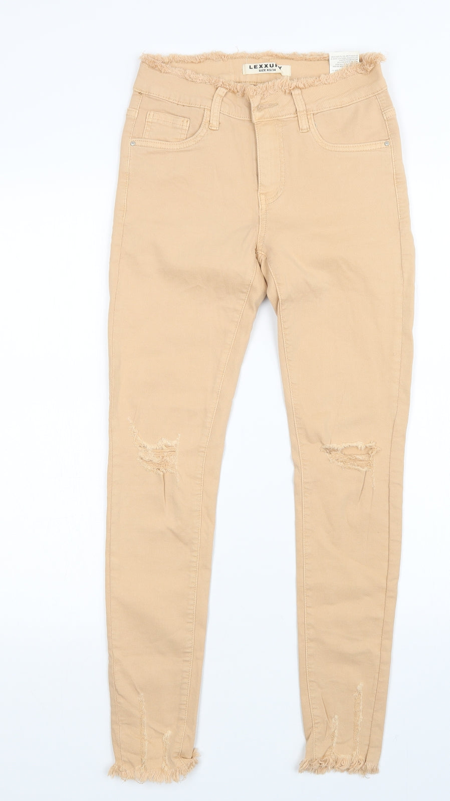 Womens UK Size XS Lexxury Regular Fit Skinny Brown Jeans