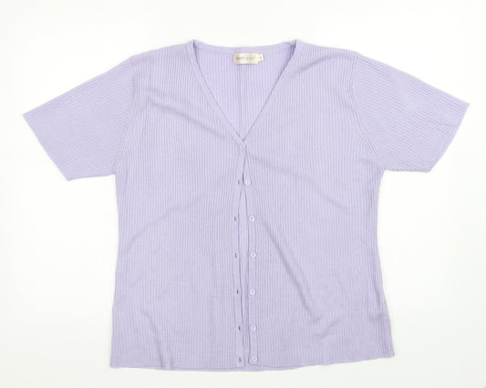 Womens UK Size L Bonmarché Purple Cardigan Jumper