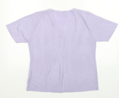 Womens UK Size L Bonmarché Purple Cardigan Jumper