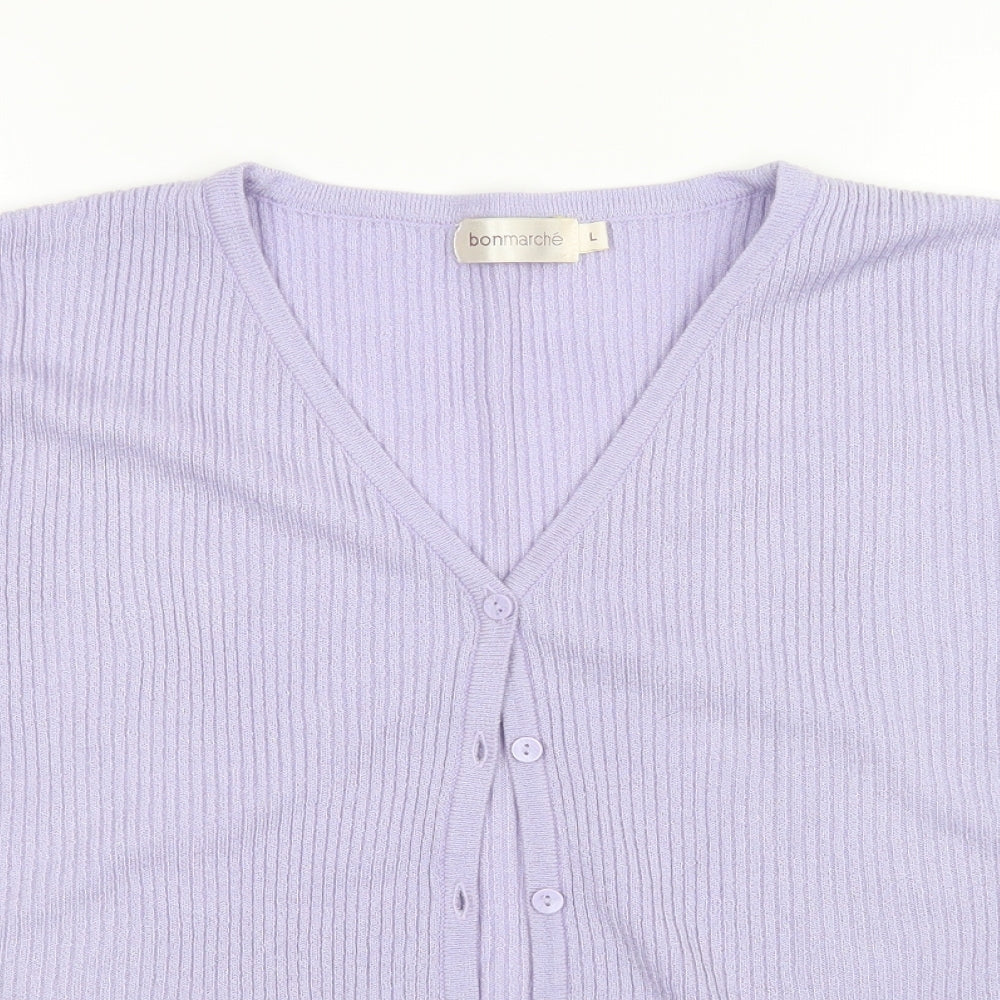 Womens UK Size L Bonmarché Purple Cardigan Jumper