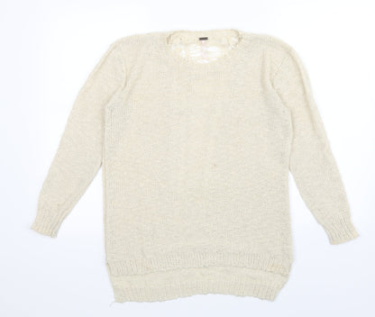 Womens UK Size S Poof Beige Pullover Jumper