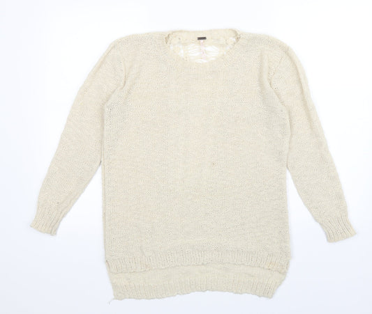 Womens UK Size S Poof Beige Pullover Jumper