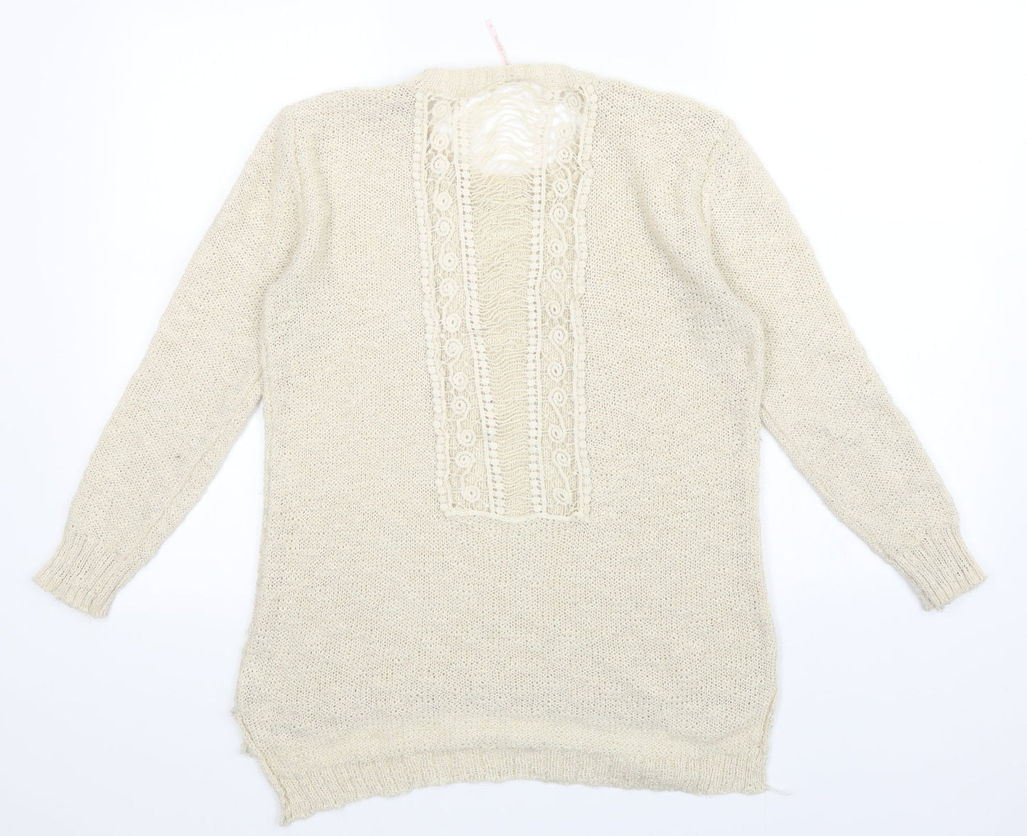 Womens UK Size S Poof Beige Pullover Jumper
