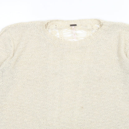 Womens UK Size S Poof Beige Pullover Jumper