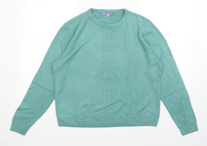 Womens UK Size 14 pure & Natural Green Pullover Jumper
