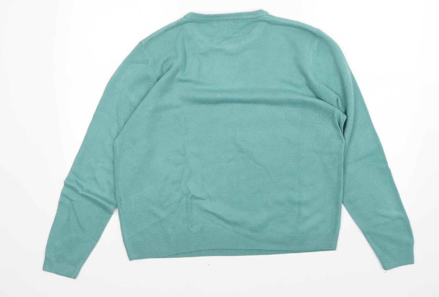Womens UK Size 14 pure & Natural Green Pullover Jumper