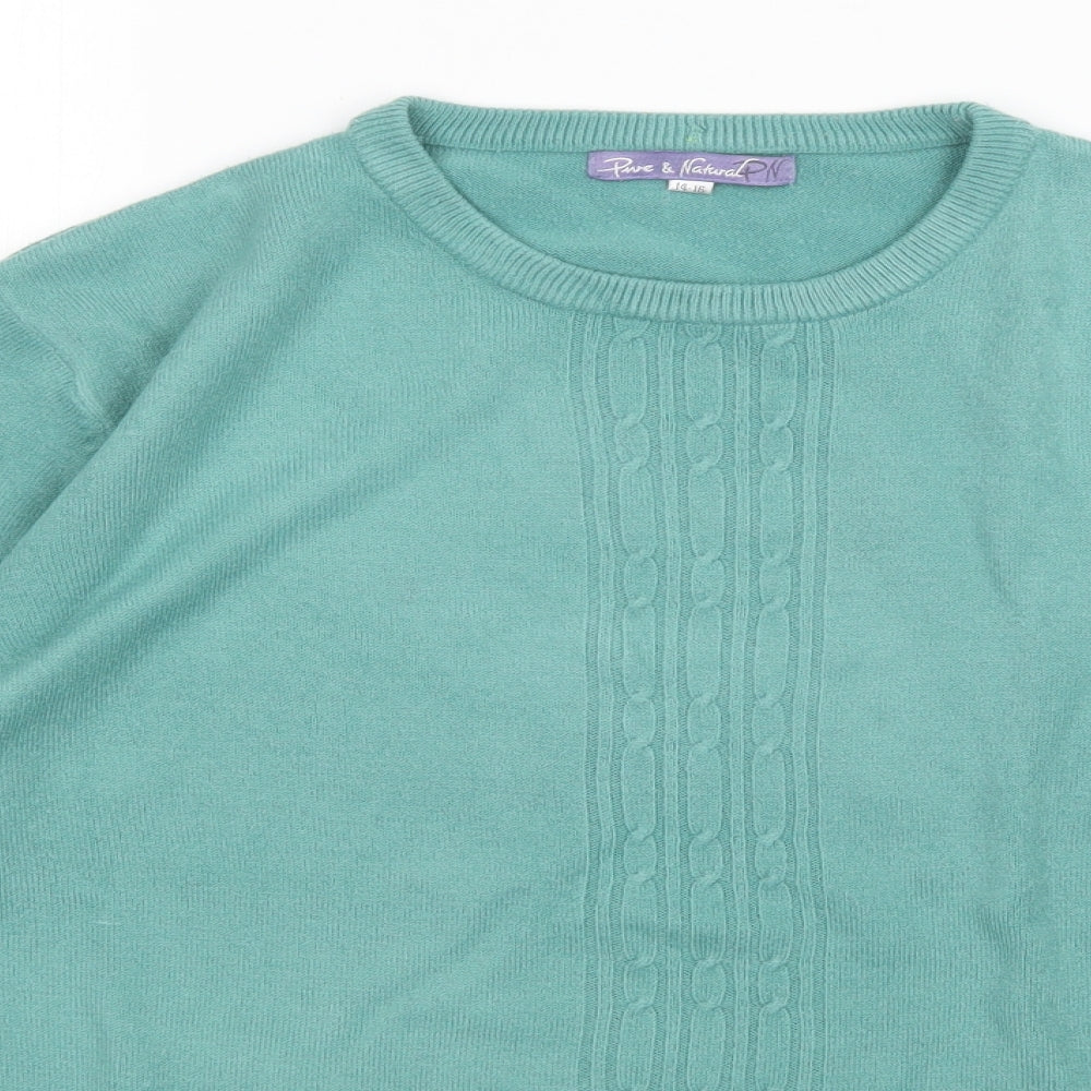Womens UK Size 14 pure & Natural Green Pullover Jumper