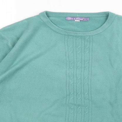 Womens UK Size 14 pure & Natural Green Pullover Jumper