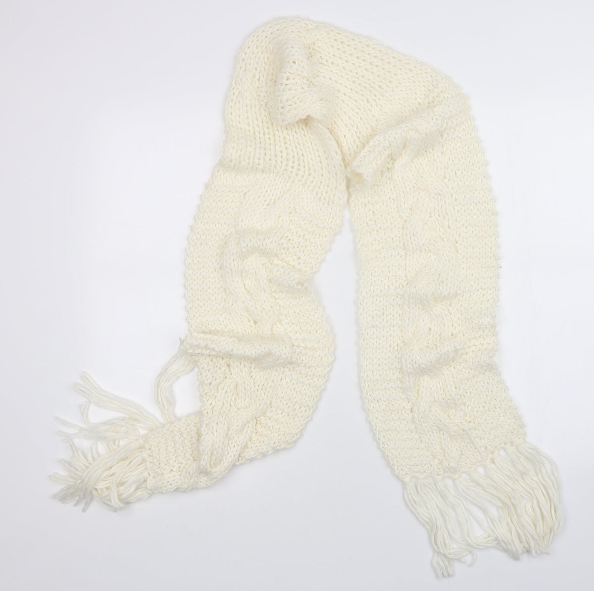 Preworn Womens White    Scarf