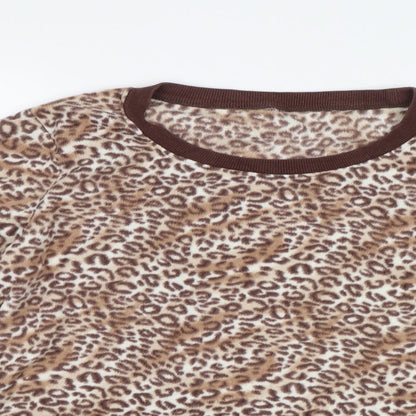Preworn Womens Brown Animal Print  Top Pyjama Top Size S