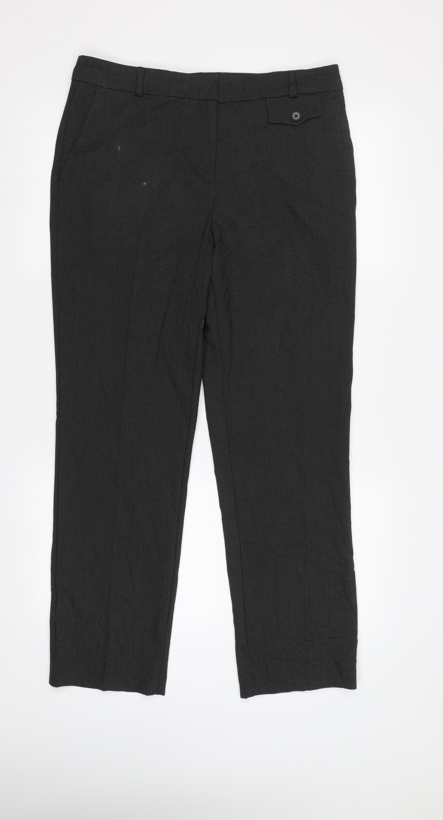 Womens UK Size 12 M&S Regular Fit  Black Trousers