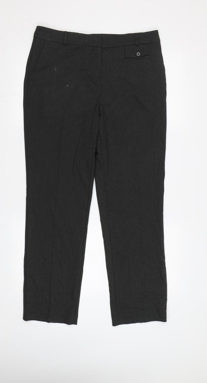 Womens UK Size 12 M&S Regular Fit  Black Trousers