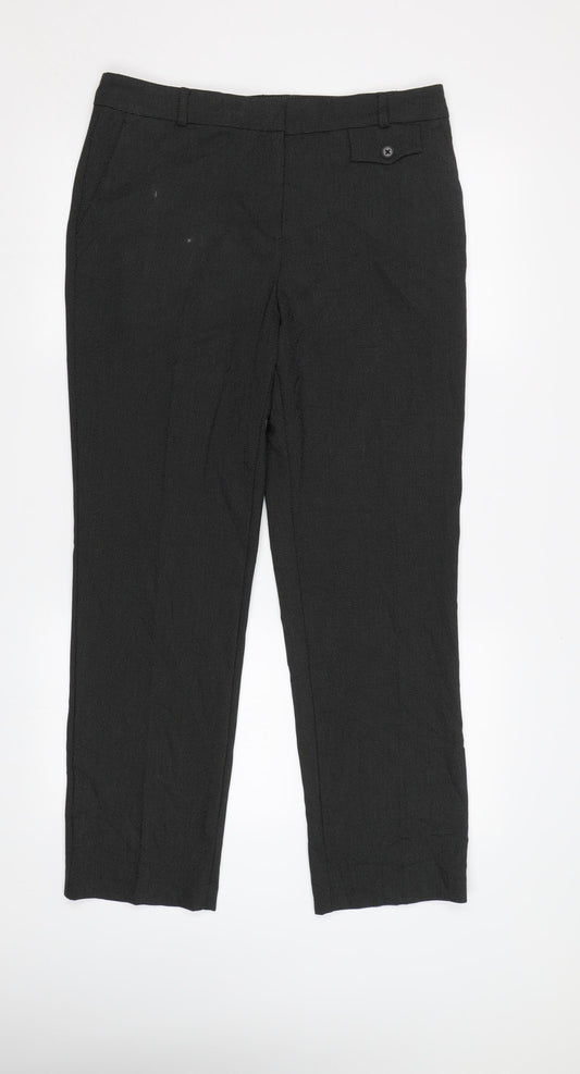 Womens UK Size 12 M&S Regular Fit  Black Trousers