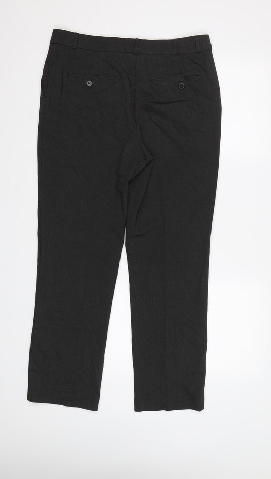 Womens UK Size 12 M&S Regular Fit  Black Trousers
