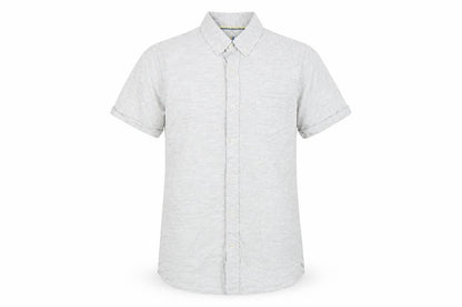 Mens UK Size S Larsson & Co Beige  Button-Up Short Sleeve Casual Shirt