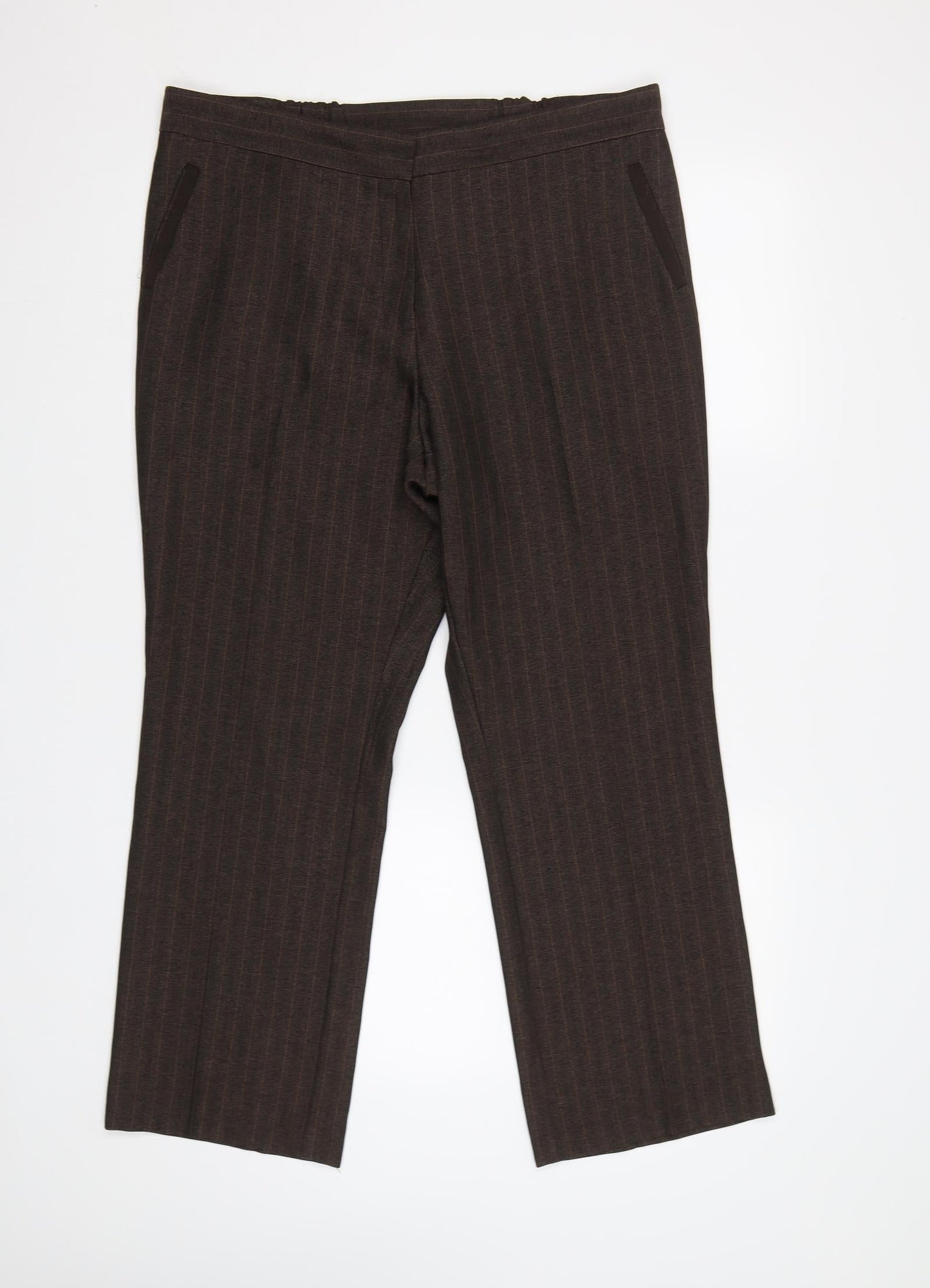 Womens UK Size 14 m&s Regular Fit  Brown Trousers