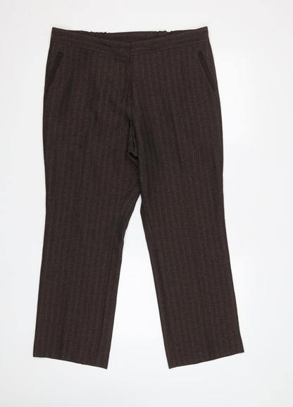 Womens UK Size 14 m&s Regular Fit  Brown Trousers