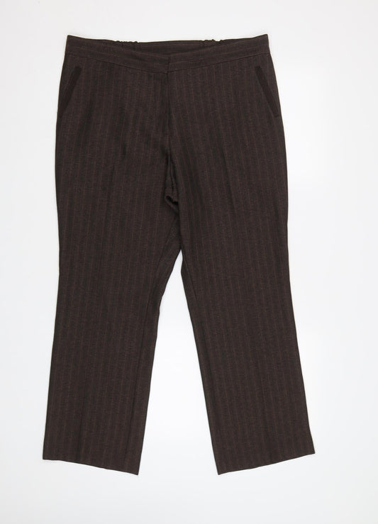 Womens UK Size 14 m&s Regular Fit  Brown Trousers