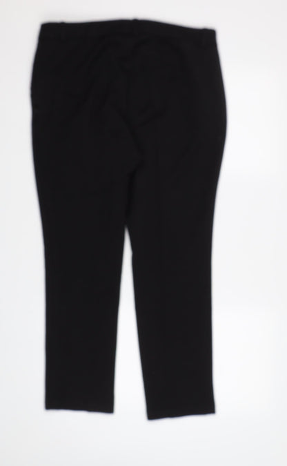 Womens UK Size 14 M&S Regular Fit Dress Pants Black Trousers