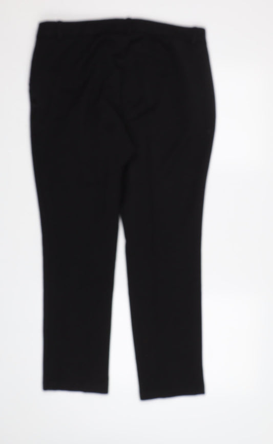 Womens UK Size 14 M&S Regular Fit Dress Pants Black Trousers