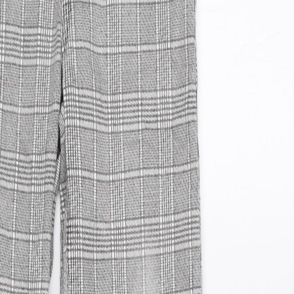Topshop Womens Grey Check  Skinny Jeans Size 8 L32 in